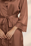 Zivame Luxe Satin 4 Pc Sleep Set - Brown Patina — thumbnail 7